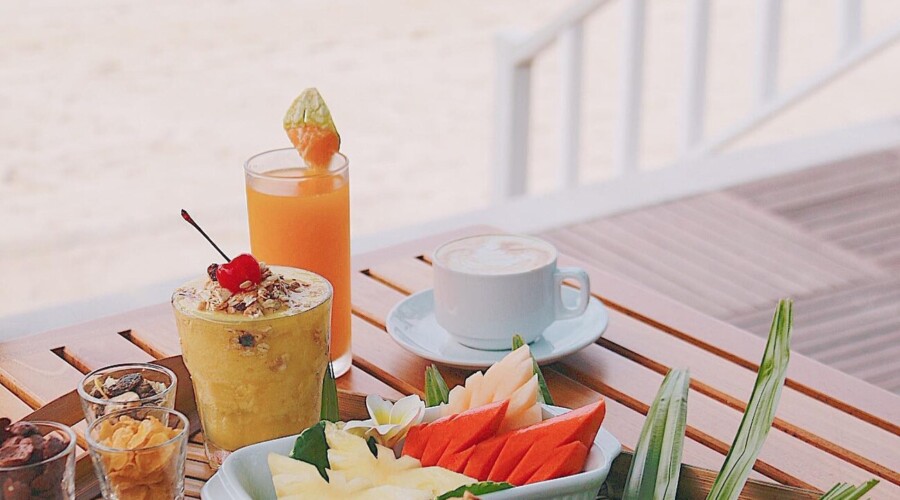 Breakfast the next day for the newlyweds