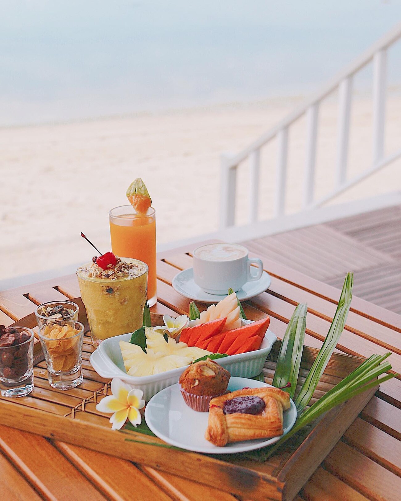 Breakfast the next day for the newlyweds