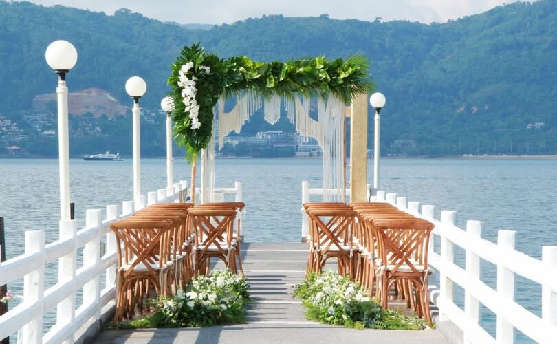 Ceremony set-up on The Jetty