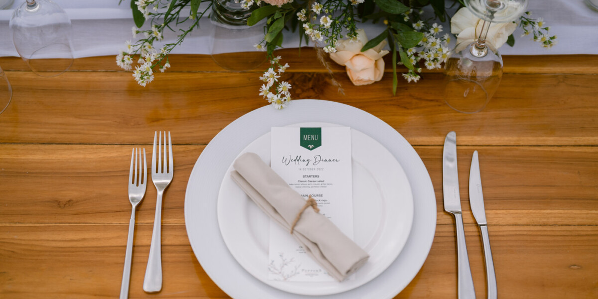 Table setting for wedding