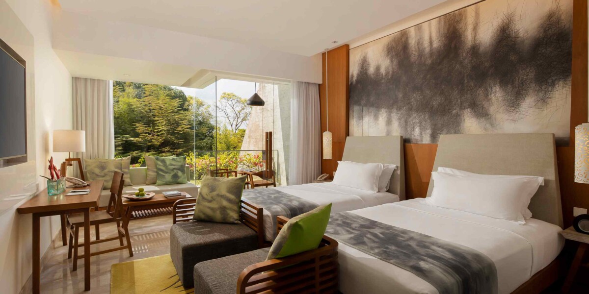 Garden view twin bed