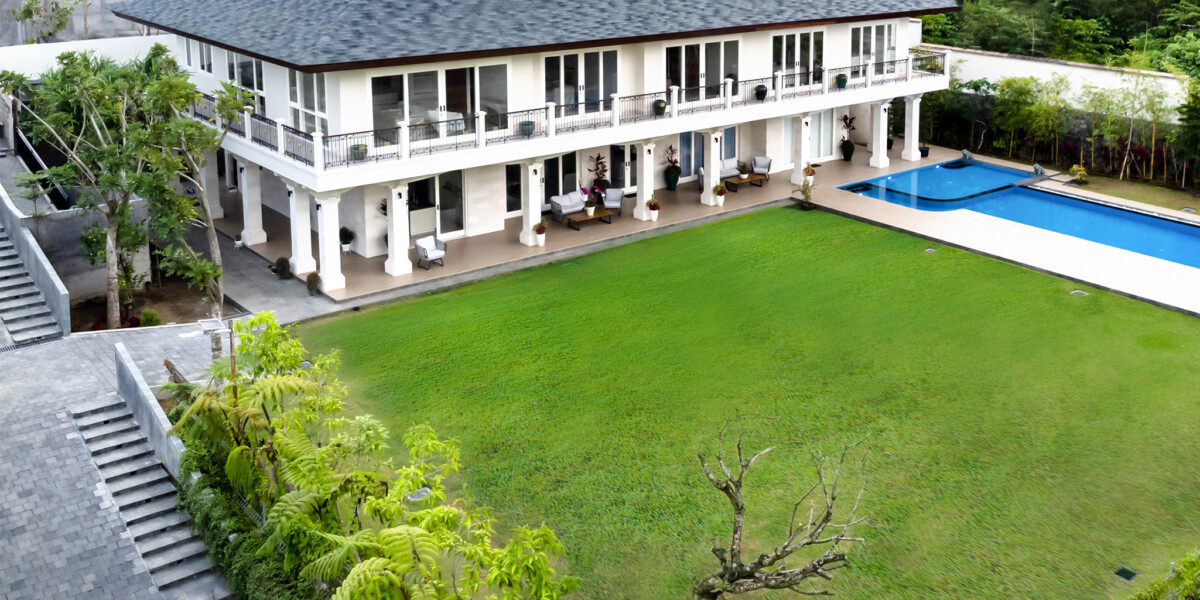 Outdoor reception space at Villa Agung