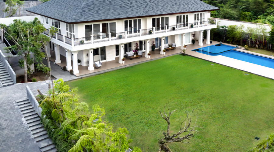 Outdoor reception space at Villa Agung