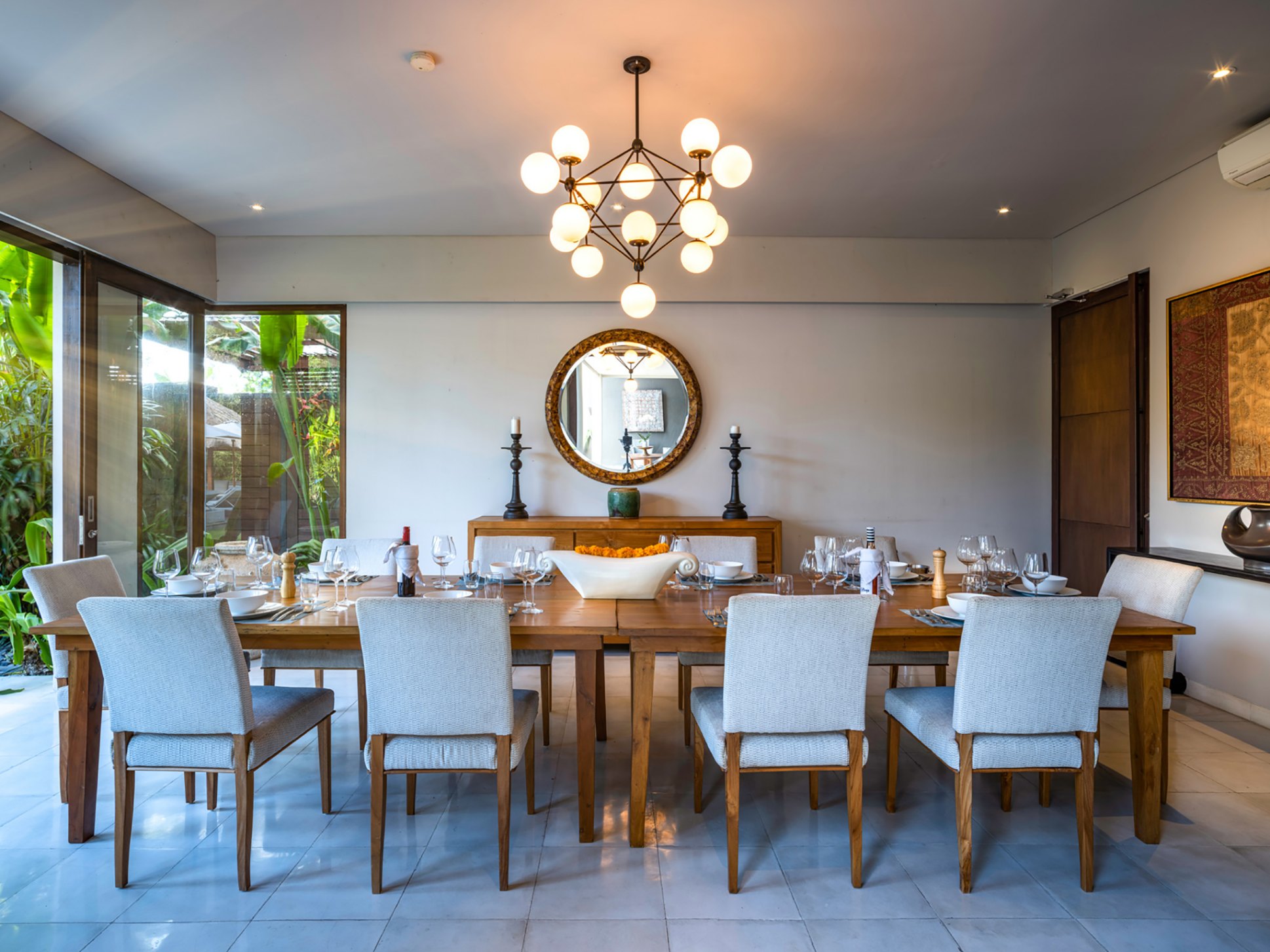 Seseh Beach Villa II Formal in villa dinner