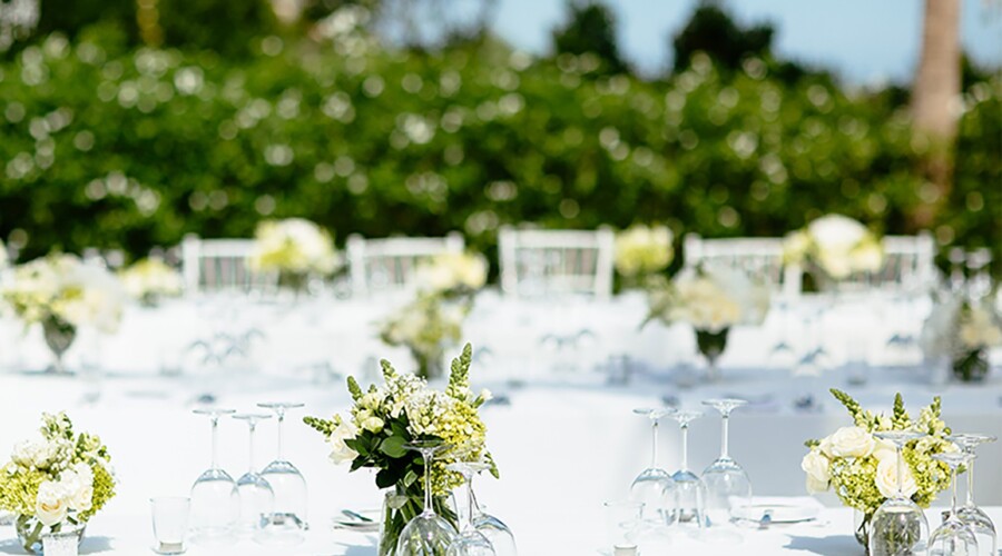 Garden wedding by the sea