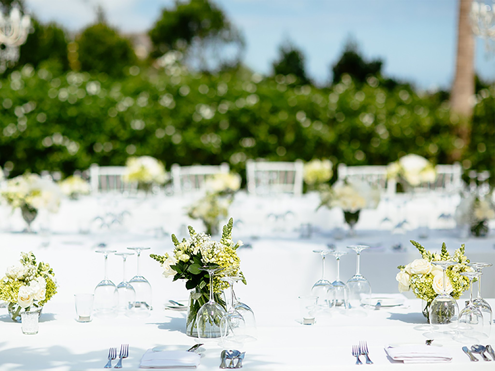 Garden wedding by the sea