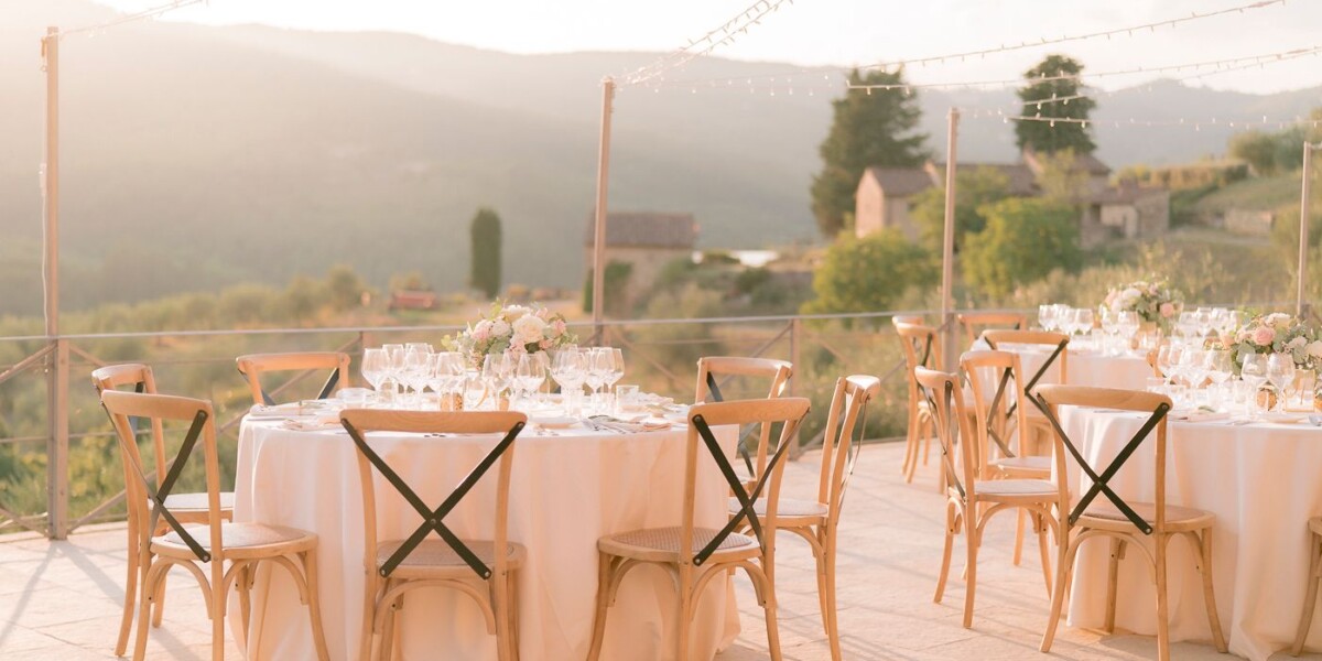 Indoor and outdoor dining setups
