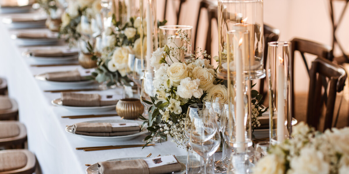 Indoor and outdoor dining setups 