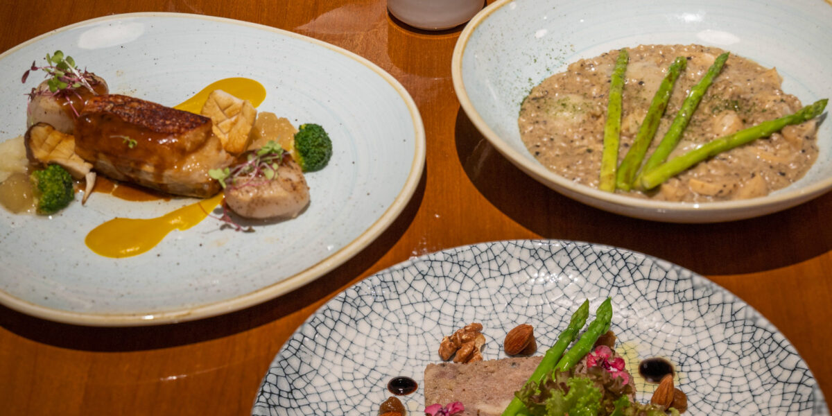 French-inspired and international cuisine selections