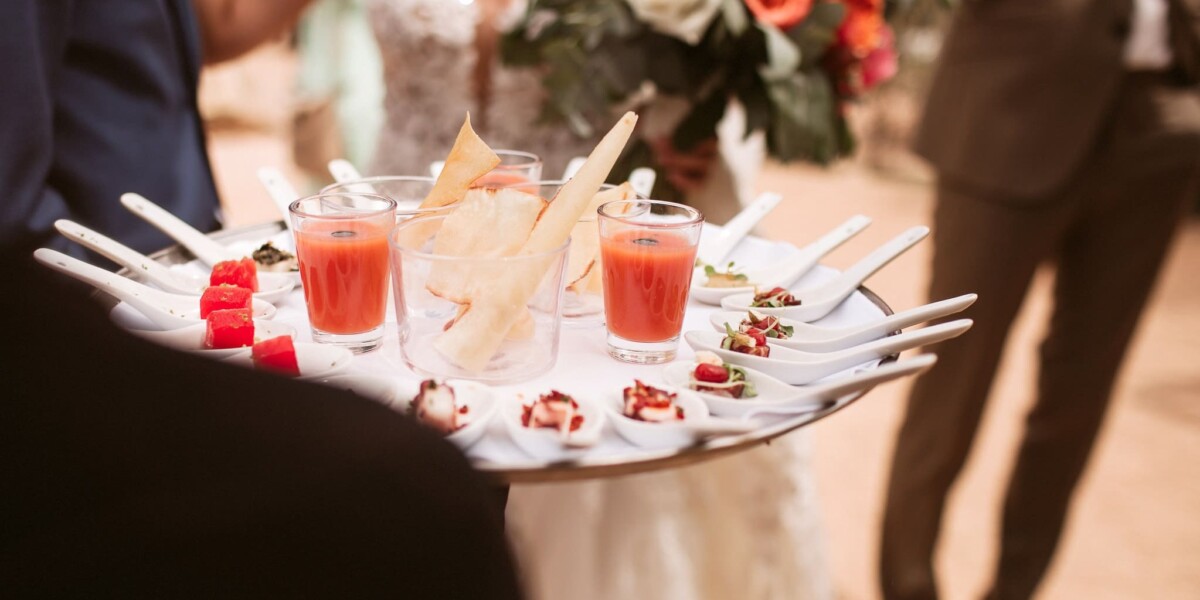 Selection of 12 canapé-style wedding appetisers